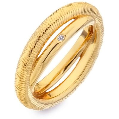 Hot Diamonds Inel dublu placat cu aur cu diamant Jac Jossa Hope DR229 56 mm Hot Diamonds Inel dublu placat cu aur cu diamant Jac Jossa Hope DR229 56 mm