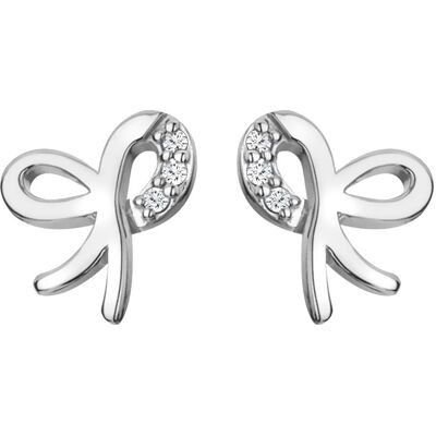 Hot Diamonds Cercei frumoși din argint cu diamante Bow Much Loved DE730 Hot Diamonds Cercei frumoși din argint cu diamante Bow Much Loved DE730