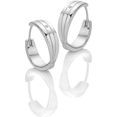 Hot Diamonds Cercei rotunzi de lux din argint cu diamante Trio DE840 Hot Diamonds Cercei rotunzi de lux din argint cu diamante Trio DE840