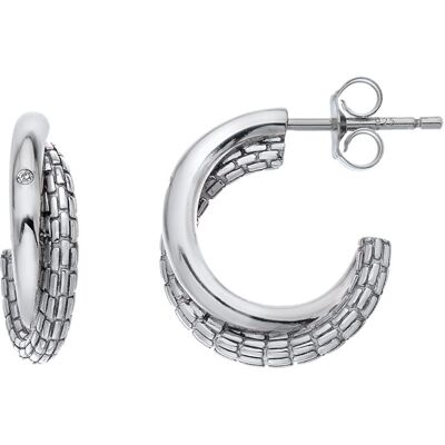 Hot Diamonds Cercei atemporali de argint cu diamante Woven DE689 Hot Diamonds Cercei atemporali de argint cu diamante Woven DE689
