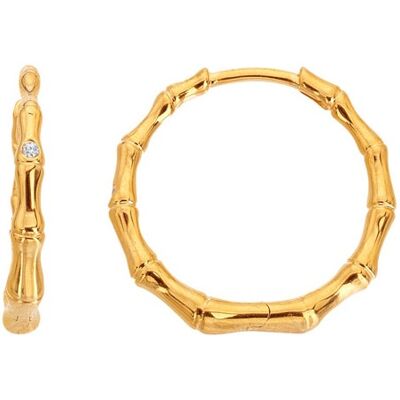 Hot Diamonds Cercei rotunzi placați cu aur cu diamant Golden Edit Hope DE842 Hot Diamonds Cercei rotunzi placați cu aur cu diamant Golden Edit Hope DE842