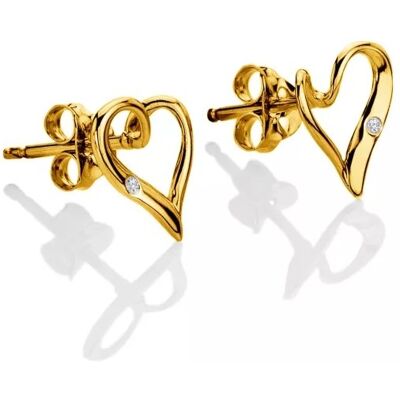 Hot Diamonds Cercei placați cu aur Hot Diamonds X Golden Edit Heart DE848 Hot Diamonds Cercei placați cu aur Hot Diamonds X Golden Edit Heart DE848
