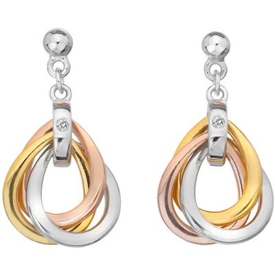 Hot Diamonds Cercei atemporali din argint cu diamante Trio DE645 Hot Diamonds Cercei atemporali din argint cu diamante Trio DE645