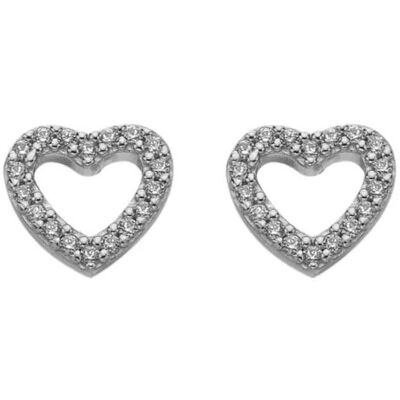 Hot Diamonds Cercei inimioare din argint cu zircon cubic Silver Whisper SWE004 Hot Diamonds Cercei inimioare din argint cu zircon cubic Silver Whisper SWE004