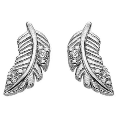 Hot Diamonds Cercei din argint Pană cu zircon cubic Silver Whisper SWE008 Hot Diamonds Cercei din argint Pană cu zircon cubic Silver Whisper SWE008