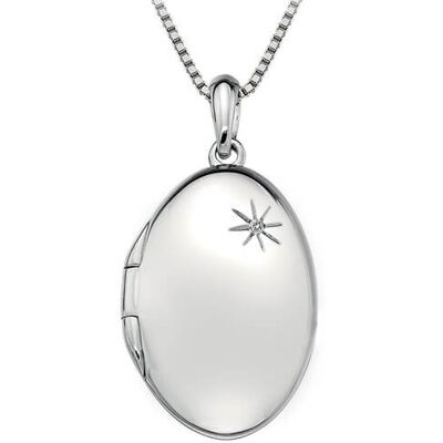 Hot Diamonds Colier din argint Hot Diamonds Memoirs Oval Locket DP493 (lanț, pandantiv) Hot Diamonds Colier din argint Hot Diamonds Memoirs Oval Locket DP493 (lanț, pandantiv)