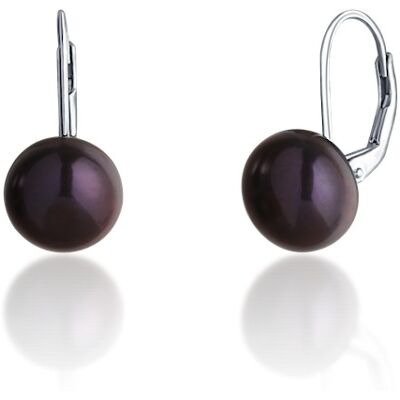 JwL Luxury Pearls Cercei cu perle autentice albastre metalice JL0057 JwL Luxury Pearls Cercei cu perle autentice albastre metalice JL0057