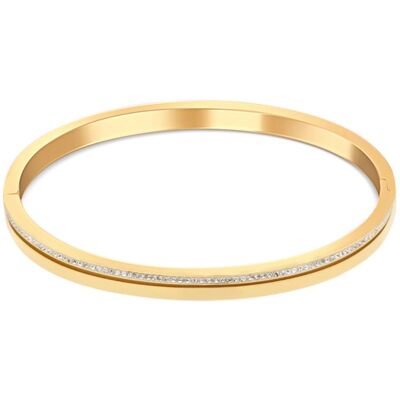 JVD Brățară fermecătoare placată cu aur cu zirconii SSSB0057XI8GO 6,5 cm JVD Brățară fermecătoare placată cu aur cu zirconii SSSB0057XI8GO 6,5 cm