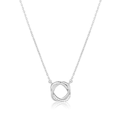 JVD Colier din argint Inele împletite cu pietre de zircon SVLN0615XH2BI45 JVD Colier din argint Inele împletite cu pietre de zircon SVLN0615XH2BI45