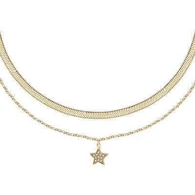 La Petite Story Colier dublu placat cu aur cu stea Friendship LPS10ARR08 La Petite Story Colier dublu placat cu aur cu stea Friendship LPS10ARR08