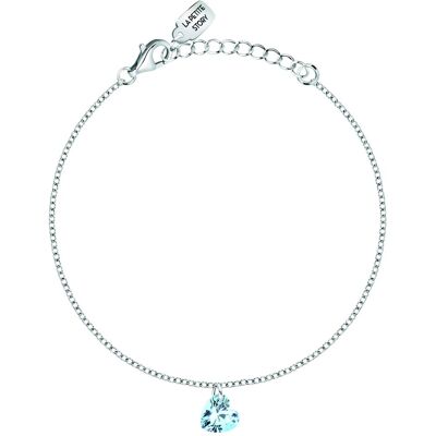 La Petite Story Brățară delicată din argint cu o inimioară albastru deschis Silver LPS05AWV55 La Petite Story Brățară delicată din argint cu o inimioară albastru deschis Silver LPS05AWV55