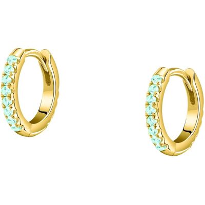 La Petite Story Cercuri placați cu aur cu pietre de zircon albastru deschis Silver LPS01AWV35 La Petite Story Cercuri placați cu aur cu pietre de zircon albastru deschis Silver LPS01AWV35