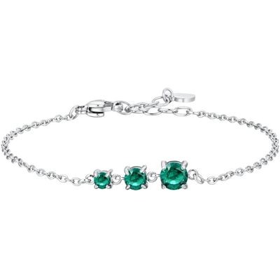 Luca Barra Brățară elegantă din oțel cu zirconi verzi BK2819 Luca Barra Brățară elegantă din oțel cu zirconi verzi BK2819