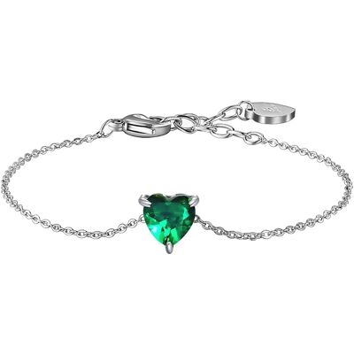 Luca Barra Brățară frumoasă din oțel cu inimă verde BK2767 Luca Barra Brățară frumoasă din oțel cu inimă verde BK2767