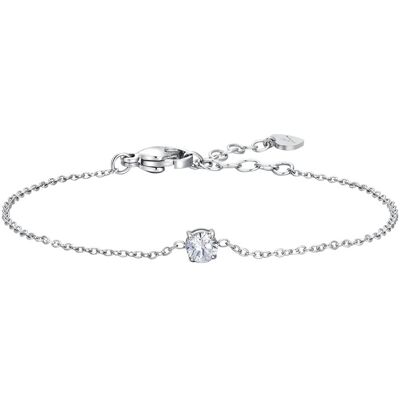 Luca Barra Brățară minimalistă din oțel cu cristal transparent BK2805 Luca Barra Brățară minimalistă din oțel cu cristal transparent BK2805