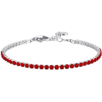 Luca Barra Brățară tenis din oțel cu zirconii roșii BK2881 Luca Barra Brățară tenis din oțel cu zirconii roșii BK2881