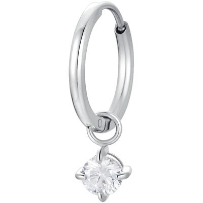 Luca Barra Cercel single din oțel 2în1 cu zirconiu transparent OK1488 Luca Barra Cercel single din oțel 2în1 cu zirconiu transparent OK1488