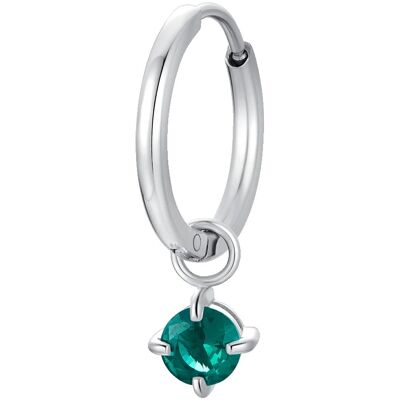 Luca Barra Cercel single din oțel 2în1 cu zirconiu verde OK1491 Luca Barra Cercel single din oțel 2în1 cu zirconiu verde OK1491