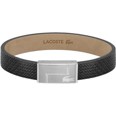 Lacoste Brățară de piele neagră Monogram Leather 2040185 17,5 cm Lacoste Brățară de piele neagră Monogram Leather 2040185 17,5 cm