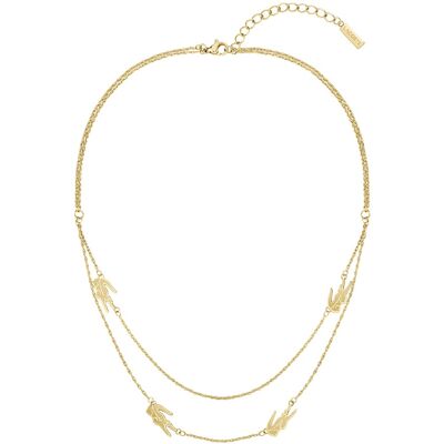 Lacoste Colier dublu placat cu aur pentru femei Crocodile 2040468 Lacoste Colier dublu placat cu aur pentru femei Crocodile 2040468