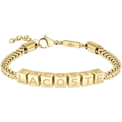 Lacoste Brățară originală placată cu aur pentru bărbați Script 2040522 Lacoste Brățară originală placată cu aur pentru bărbați Script 2040522
