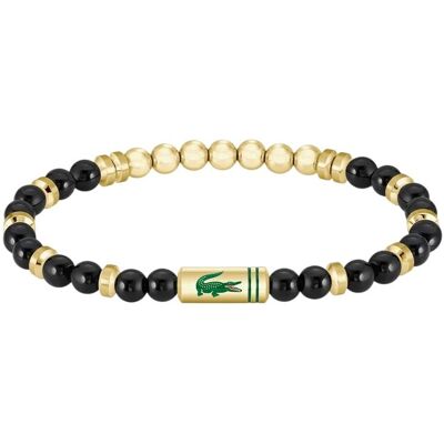 Lacoste Brățară din mărgele placată cu aur cu onix Matchpoint 2040593 Lacoste Brățară din mărgele placată cu aur cu onix Matchpoint 2040593