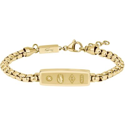 Lacoste Brățară din oțel placată cu aur pentru bărbați District 2040539 Lacoste Brățară din oțel placată cu aur pentru bărbați District 2040539
