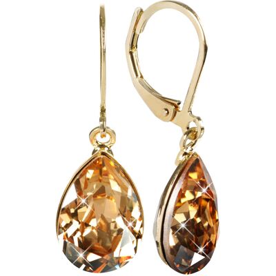 Levien Cercei eleganți placați cu aur cu cristale Pear Golden umbră Levien Cercei eleganți placați cu aur cu cristale Pear Golden umbră