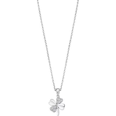 Lotus Silver Colier delicat din argint cu zirconi transparenți trifoi LP3108-1/1 Lotus Silver Colier delicat din argint cu zirconi transparenți trifoi LP3108-1/1