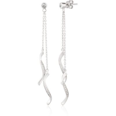 Modesi Cercei lungi din argint cu pietre de zircon M23053 Modesi Cercei lungi din argint cu pietre de zircon M23053