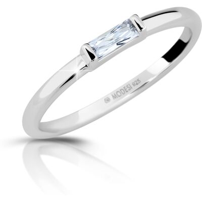 Modesi Inel minimalist din argint cu zircon M01012 59 mm Modesi Inel minimalist din argint cu zircon M01012 59 mm