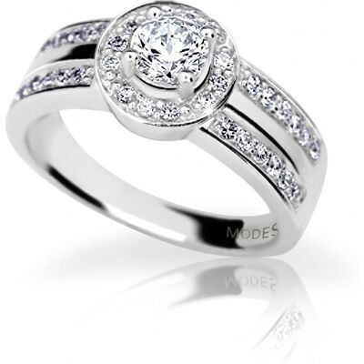 Modesi Inel atemporal din argint cu pietre de zircon WAIYT-R 52 mm Modesi Inel atemporal din argint cu pietre de zircon WAIYT-R 52 mm