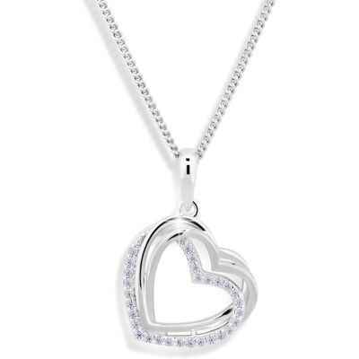 Modesi Colier cu inimi cu pietre de zircon M43059 (lănțișor, pandantiv) Modesi Colier cu inimi cu pietre de zircon M43059 (lănțișor, pandantiv)
