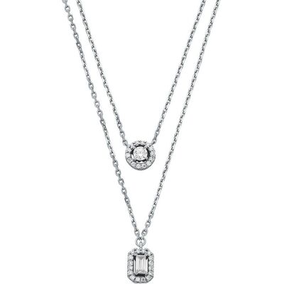 Michael Kors Colier dublu decent din argint Brilliance MKC1745CZ040 Michael Kors Colier dublu decent din argint Brilliance MKC1745CZ040