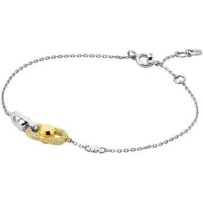 Michael Kors Brățară bicoloră din argint cu zircon cubic Astor Link MKC1737CZ931 Michael Kors Brățară bicoloră din argint cu zircon cubic Astor Link MKC1737CZ931
