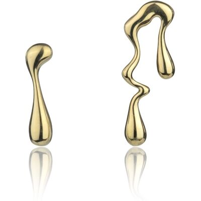 Marc Malone Cercei asimetrici placați cu aur Averie Gold Earrings MCE24018G Marc Malone Cercei asimetrici placați cu aur Averie Gold Earrings MCE24018G