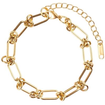 Marc Malone Brățară cu lanț placată cu aur pentru femei MCB250189G Marc Malone Brățară cu lanț placată cu aur pentru femei MCB250189G