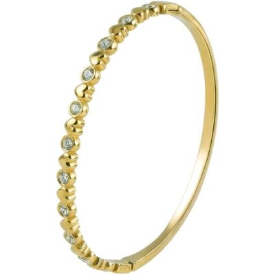 Marc Malone Brățară elegantă solidă cu cristale transparente Nyra Gold MCB260845G Marc Malone Brățară elegantă solidă cu cristale transparente Nyra Gold MCB260845G