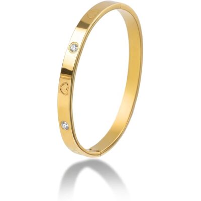 Marc Malone Brățară solidă elegantă cu cristale MCB250404G Marc Malone Brățară solidă elegantă cu cristale MCB250404G