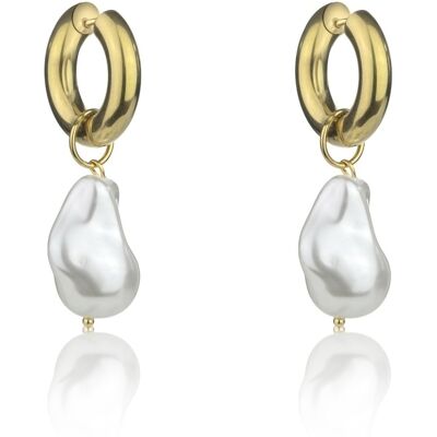Marc Malone Cercei eleganți placați cu aur 2 în 1 cu perlă Mira MCE24016G Marc Malone Cercei eleganți placați cu aur 2 în 1 cu perlă Mira MCE24016G