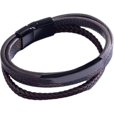 Marc Malone Brățară triplă din piele maro pentru bărbați MCGB5039B Marc Malone Brățară triplă din piele maro pentru bărbați MCGB5039B