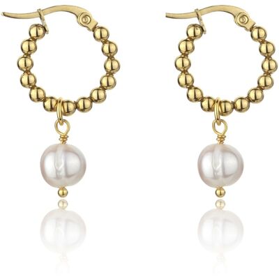 Marc Malone Cercei rotunzi cu perle 2 în 1 Willow Gold Earrings MCE23012G Marc Malone Cercei rotunzi cu perle 2 în 1 Willow Gold Earrings MCE23012G