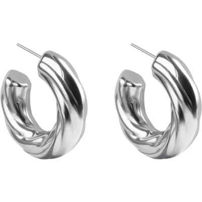Marc Malone Cercei rotunzi din oțel Celeste Silver Earrings MCE250192S Marc Malone Cercei rotunzi din oțel Celeste Silver Earrings MCE250192S
