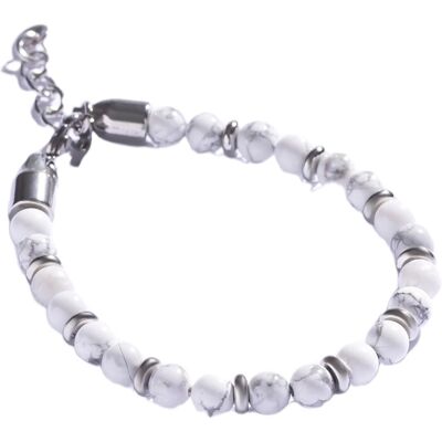 Marc Malone Brățară pentru bărbați din mărgele cu howlite MCGB5006 Marc Malone Brățară pentru bărbați din mărgele cu howlite MCGB5006