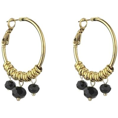 Marc Malone Cercei rotunzi placați cu aur Zoey Black Earrings MCE23010G Marc Malone Cercei rotunzi placați cu aur Zoey Black Earrings MCE23010G