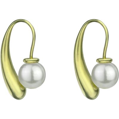 Marc Malone Cercei placați cu aur cu perlă sintetică Jennifer White Earrings MCE24025G Marc Malone Cercei placați cu aur cu perlă sintetică Jennifer White Earrings MCE24025G