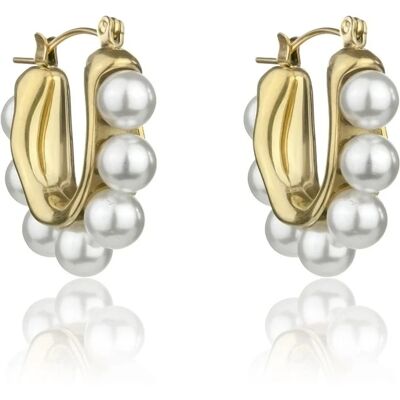 Marc Malone Cercei fermecători cu perle Angel White Earrings MCE24023G Marc Malone Cercei fermecători cu perle Angel White Earrings MCE24023G