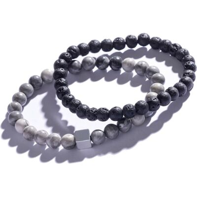 Marc Malone Set de brățări minerale pentru bărbați MCGB5083 (2x brățară) Marc Malone Set de brățări minerale pentru bărbați MCGB5083 (2x brățară)