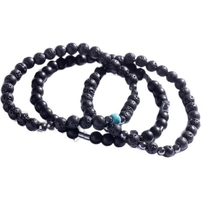 Marc Malone Set de trei brățări din mărgele cu pietre minerale MCGB5089 Marc Malone Set de trei brățări din mărgele cu pietre minerale MCGB5089