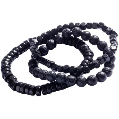 Marc Malone Set de trei brățări din mărgele cu pietre minerale MCGB5090 Marc Malone Set de trei brățări din mărgele cu pietre minerale MCGB5090